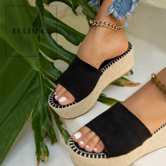 BAMBOO Shoes - HP💃 Open Toe Espadrille Slide Sandals Wedge Heel